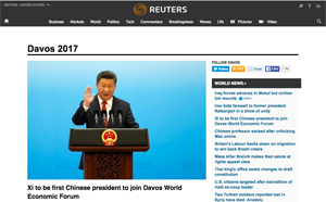 Screenshot of Reuters Davos site